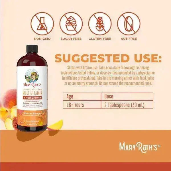 Multivitaminico - Melocotón Mango - Mary Ruths x 887ml - XpressColShop
