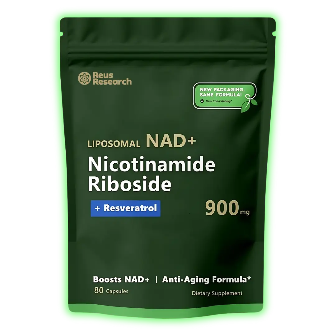 NAD+ Resveratrol Reus Research x 80 Cápsulas Eco Pack II Glamurify